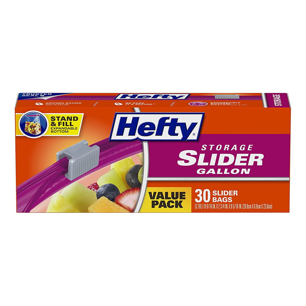 Hefty 1 Gallon Slider Storage Bags, 30 Ea